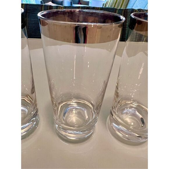 Lot of 3 Dorothy Thorpe Silver Rim Highball Glasses Ice Tea Drinking Glasses - Picture 4 of 10